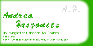 andrea haszonits business card